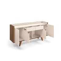 Buffet Balcão Decorativo Albâni Sala De Jantar Pés Madeira Mdp/mdf Off White/castanho G26 - Gran Belo - 7