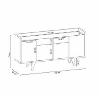 Buffet Balcão Decorativo Albâni Sala De Jantar Pés Madeira Mdp/mdf Off White/castanho G26 - Gran Belo - 8