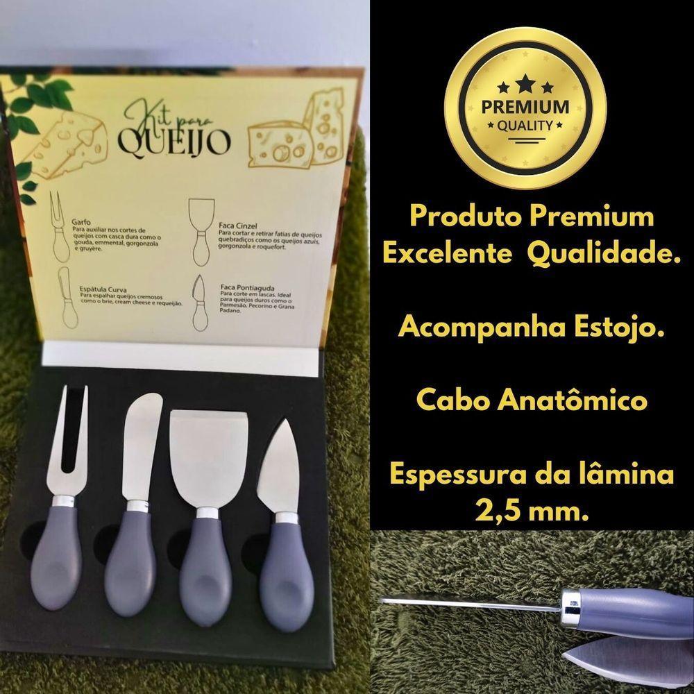 Conjunto Jogo Para Queijo Premium 4 Peças Gourmet Mesa Posta - 3