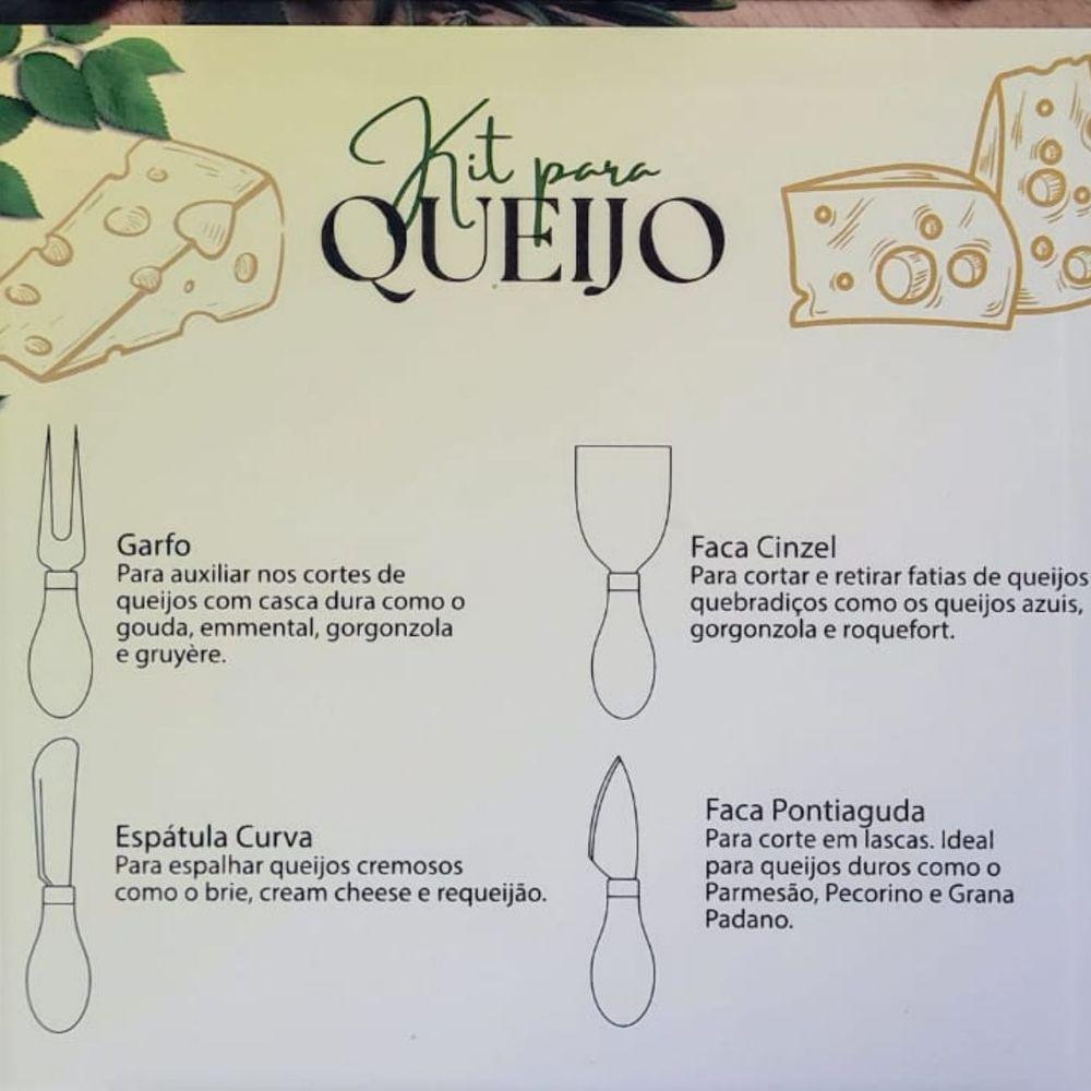 Conjunto Jogo Para Queijo Premium 4 Peças Gourmet Mesa Posta - 10