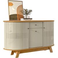 Buffet Aparador 3 Portas E 1 Gaveta 100% Mdp Brianza Cumaru/opala - 1