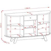 Buffet Aparador 3 Portas E 1 Gaveta 100% Mdp Brianza Cumaru/opala
