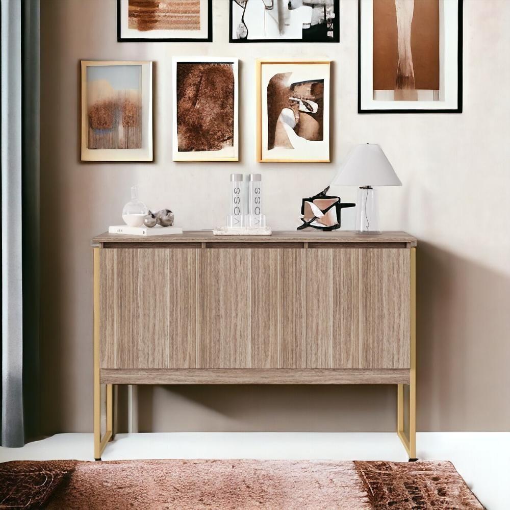 Aparador Buffet Com 3 Portas Bari Affara Dourado - 1