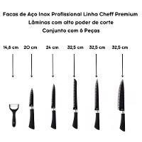 Conjunto De Facas Profissional Aço Inox Chef Premium 6 Peças - 3
