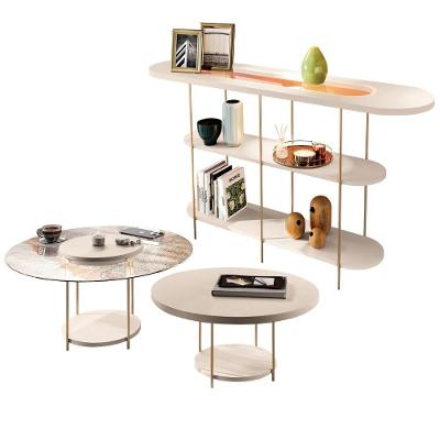 Kit Aparador para Sala Friesen com Mesas de Centro Allure B01 Contemporâneo MDF 135cm Off White