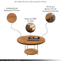 Conjunto Decorativo Aparador E Mesa De Centro Walker Pés De Aço Tampo Mdf Cinamomo G26 - Gran Belo