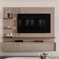 Painel Suspenso Para Tv 65 Polegadas Com 3 Portas Atenis Fendi/naturale - 5