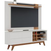 Rack Para Sala Makai Com Painel Para Tv 70 Pol Lara C04 Off White Matte Freijó - Lyam Decor - 1
