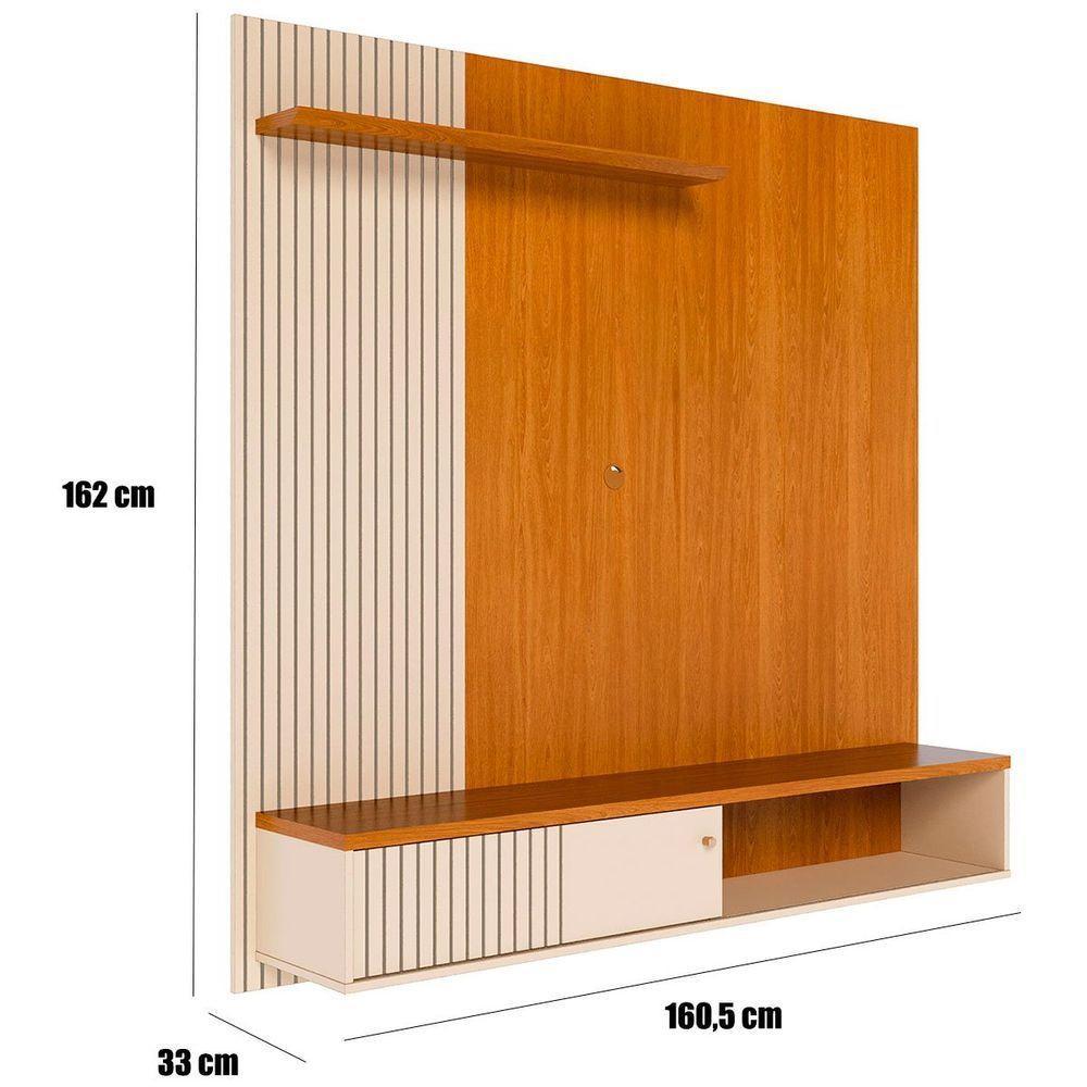 Painel Suspenso Para Tv 65 Polegadas 1 Porta Correr Ariel Cinamomo/off White - 2