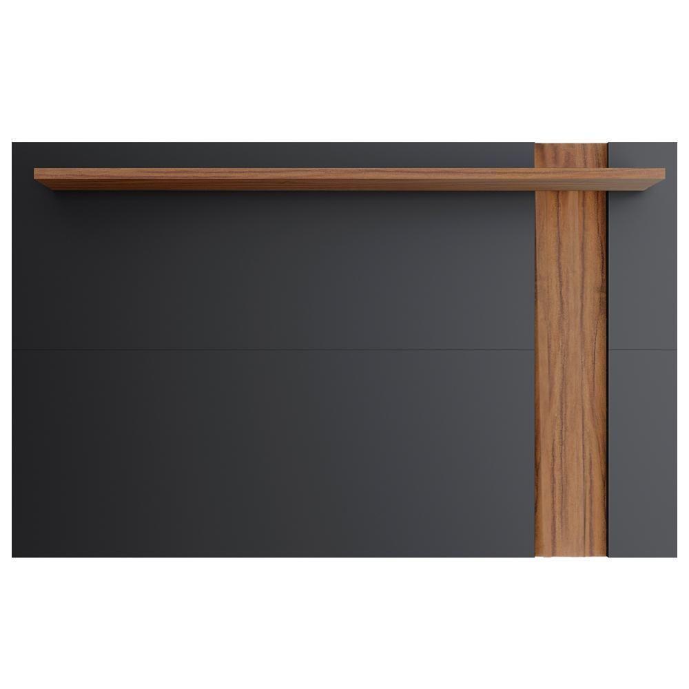 Painel Para Tv 70 Pol Extensível 180cm Lara C04 Preto Fosco Noce Milano - Lyam Decor - 2