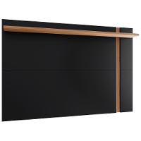 Painel Para Tv 70 Pol Extensível 180cm Lara C04 Preto Fosco Noce Milano - Lyam Decor - 1