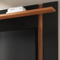 Painel Para Tv 70 Pol Extensível 180cm Lara C04 Preto Fosco Noce Milano - Lyam Decor - 5