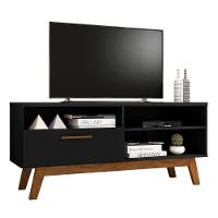 Rack Para Tv Com Porta Riane Preto Fosco - 5