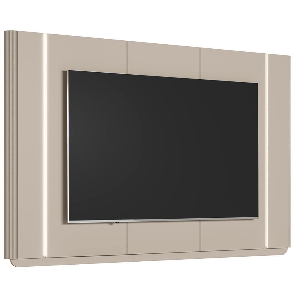 Painel Para Tv 75 Pol Com Led 240cm Elysia L05 Off White Fosco - Lyam Decor - 1