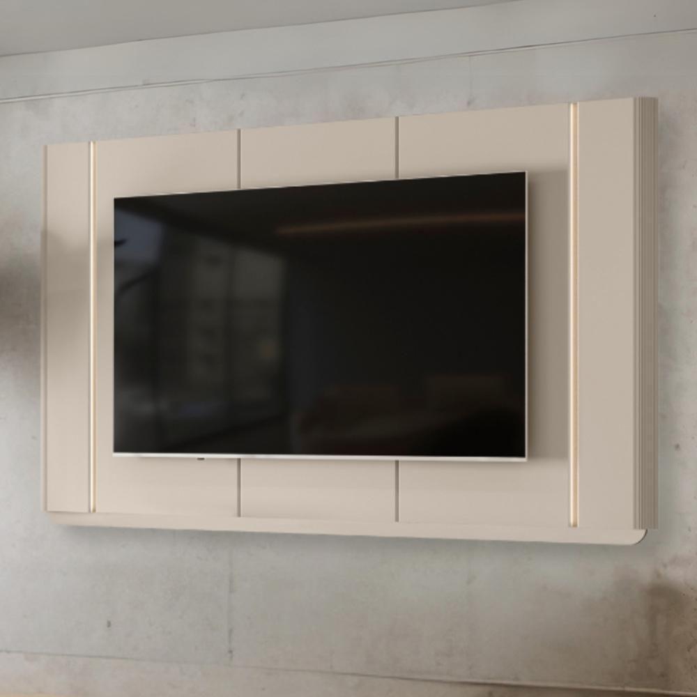 Painel Para Tv 75 Pol Com Led 240cm Elysia L05 Off White Fosco - Lyam Decor - 2