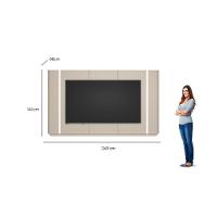 Painel Para Tv 75 Pol Com Led 240cm Elysia L05 Off White Fosco - Lyam Decor - 5