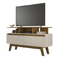 Rack Para Tv Até 50 Polegadas Com Nicho E 2 Portas Retrô Multimóveis Cr45294 Cinamomo Off White - 2