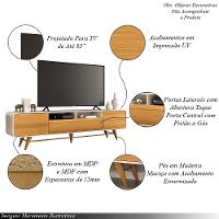 Bancada Europa Pés Em Madeira Para Tv Até 85 Polegadas Off White/cinamomo G26 - Gran Belo - 3