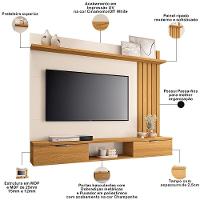 Painel Para Tv 55 Pol Com Bancada Suspensa Lake B01 Cinamomo Off White - Lyam Decor - 6