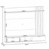 Painel Para Tv 55 Pol Com Bancada Suspensa Lake B01 Cinamomo Off White - Lyam Decor - 7