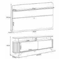 Conjunto Decorativo Bancada E Painel Kirby Tv Até 70 Polegadas Castanho/off White G26 - Gran Belo