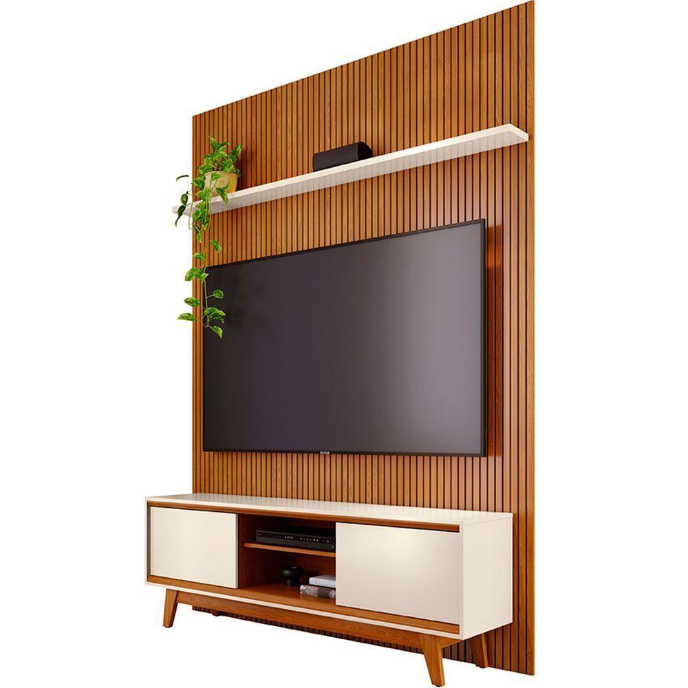 Painel Para Tv 65 Polegadas Composição Bancada Nilo Cinamomo/off White - 1