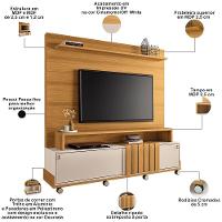 Estante Painel Para Tv 65 Pol Com Rodízios Cloud B01 Cinamomo Off White - Lyam Decor - 5