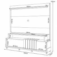 Estante Painel Para Tv 65 Pol Com Rodízios Cloud B01 Cinamomo Off White - Lyam Decor - 6