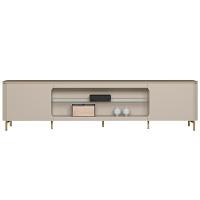 Rack Para Sala De Estar Tv 85 Pol Pés Metálicos Elysia L05 Off White Fosco - Lyam Decor - 3