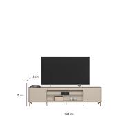 Rack Para Sala De Estar Tv 85 Pol Pés Metálicos Elysia L05 Off White Fosco - Lyam Decor - 5