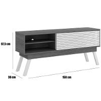 Painel Para Tv 65 Polegadas Composição Bancada Premax Cinamomo/off White - 3