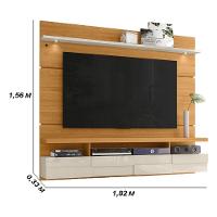 Painel Bancada Suspensa Com Led Tvs Até 60 Polegadas Lana 1.8 - Cinamomo-off White - 2