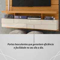 Painel Bancada Suspensa Com Led Tvs Até 60 Polegadas Lana 1.8 - Cinamomo-off White - 5