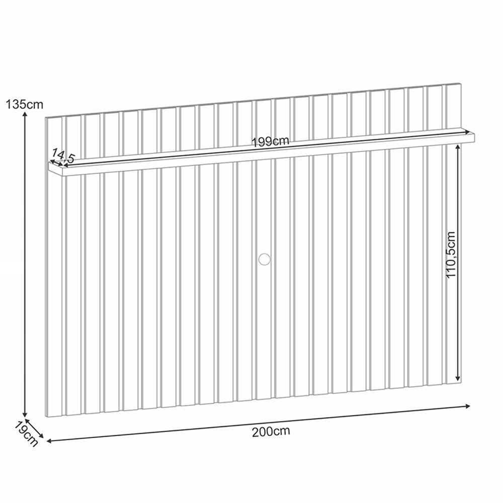 Rack Para Sala émile Com Painel Para Tv Ripado 70 Pol Conect B01 Off White Castanho - Lyam Decor - 5