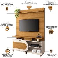 Estante Painel Para Tv 55 Pol 136cm 1 Porta Mars B01 Cinamomo Off White - Lyam Decor - 3