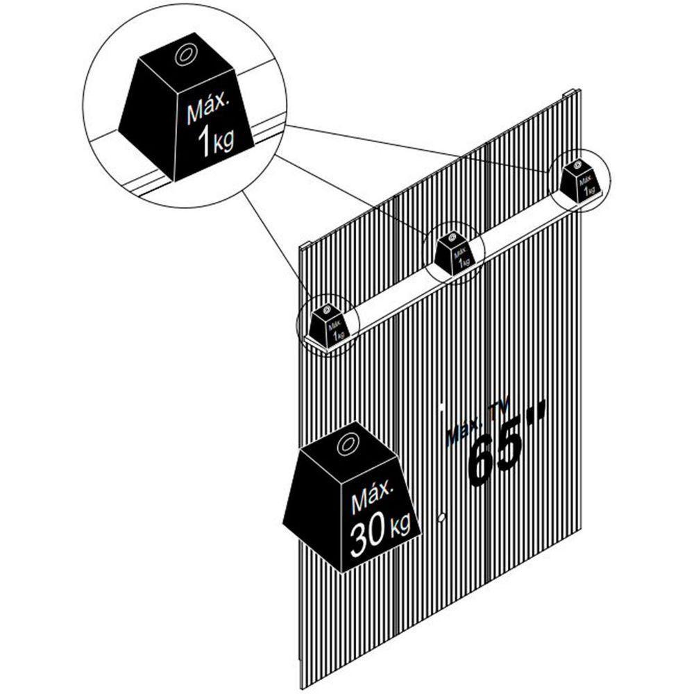 Painel Suspenso Piso-teto Para Tv 65 Polegadas Cassio Cinamomo/off White - 4