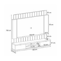 Painel Home Suspenso 1.8 Para Tv Até 55 Com Fita Led Mdp/mdf Shawn Preto/castanho G26 - Gran Belo