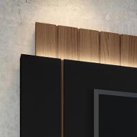 Painel Home Suspenso 1.8 Para Tv Até 55 Com Fita Led Mdp/mdf Shawn Preto/castanho G26 - Gran Belo - 6