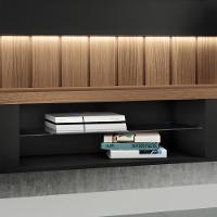 Painel Home Suspenso 1.8 Para Tv Até 55 Com Fita Led Mdp/mdf Shawn Preto/castanho G26 - Gran Belo - 7