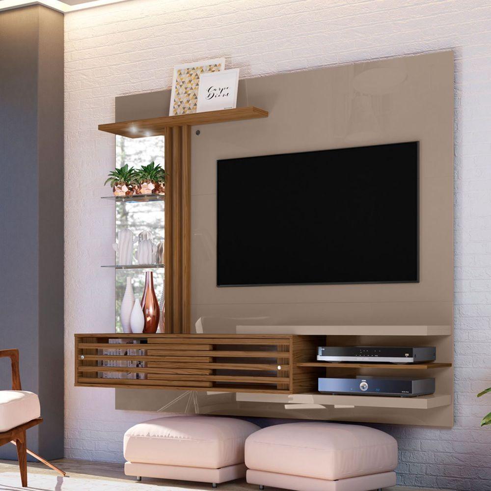 Painel Suspenso Para Tv 55 Polegadas Com 2 Portas Sidnei Fendi/naturale - 6