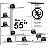 Painel Suspenso Para Tv 55 Polegadas Com 2 Portas Sidnei Fendi/naturale - 5