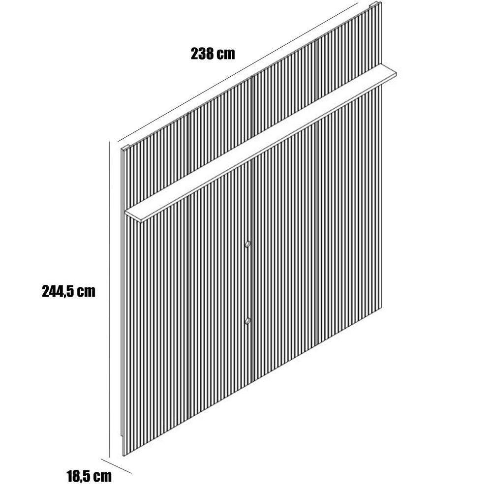 Painel Para Tv 75 Polegadas Composição Bancada Lugana Cumaru/opala - 5
