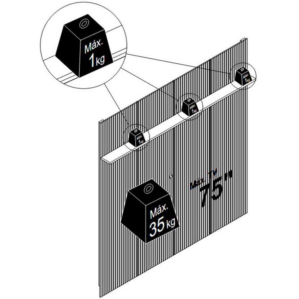 Painel Para Tv 75 Polegadas Composição Bancada Lugana Cumaru/opala - 6