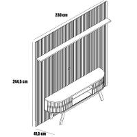 Painel Para Tv 75 Polegadas Composição Bancada Lugana Cumaru/opala - 2