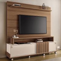 Estante Painel Para Tv 65 Pol Com Rodízios Cloud B01 Castanho Off White - Lyam Decor - 2