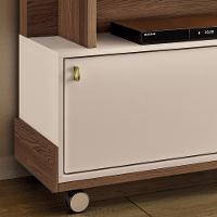 Estante Painel Para Tv 65 Pol Com Rodízios Cloud B01 Castanho Off White - Lyam Decor - 6
