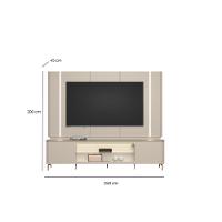 Rack Para Sala Com Painel Para Tv 70 Pol Elysia L05 Off White Fosco - Lyam Decor - 6