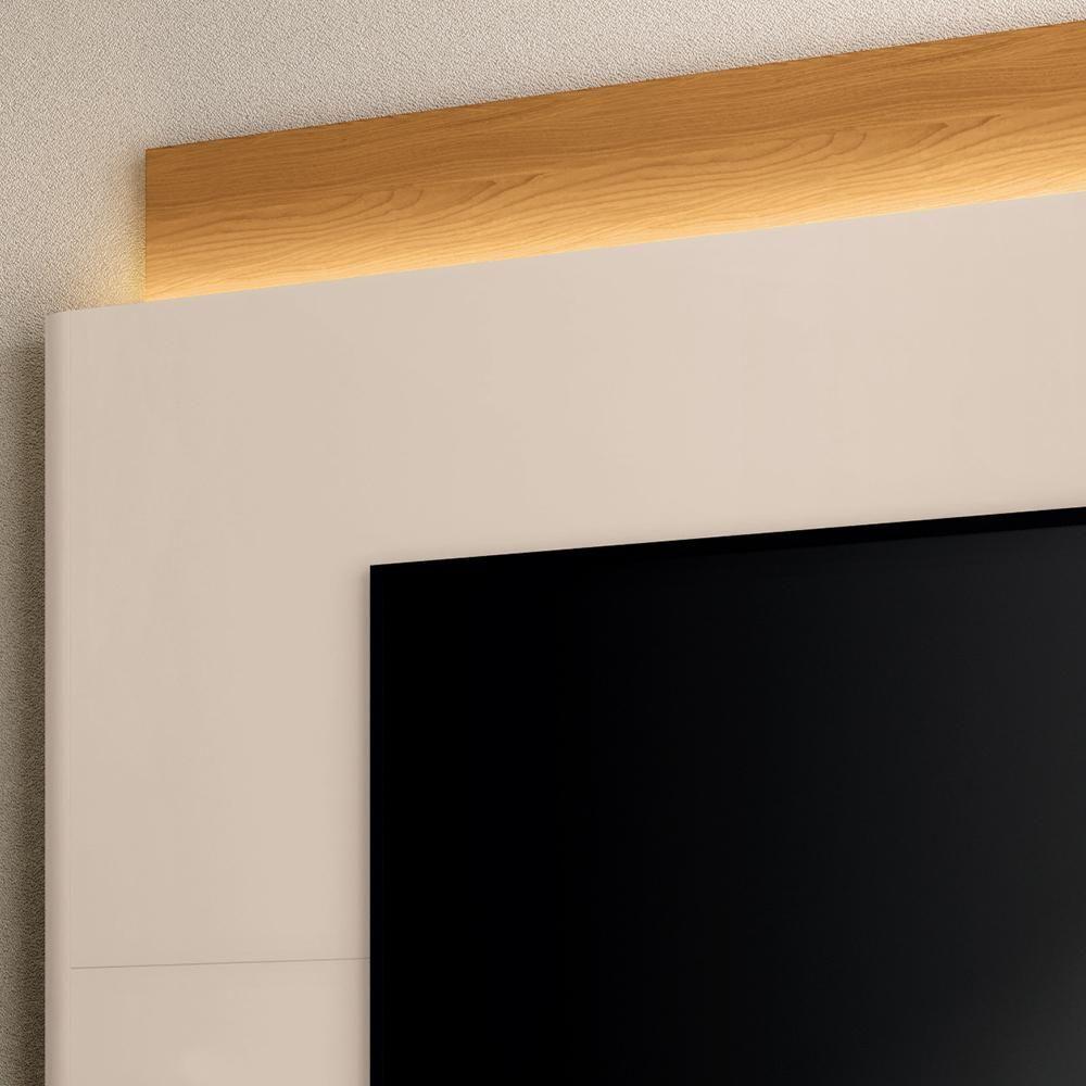 Estante Painel Para Tv 85 Pol Orgânico Com Led Royal B01 Off White Cinamomo - Lyam Decor - 8