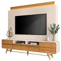 Estante Painel Para Tv 85 Pol Orgânico Com Led Royal B01 Off White Cinamomo - Lyam Decor - 1