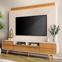 Estante Painel Para Tv 85 Pol Orgânico Com Led Royal B01 Off White Cinamomo - Lyam Decor - 2